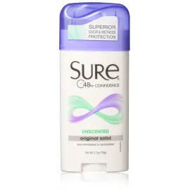 Sure Original Solid Unscented, Anti-Perspirant Deodorant 2.70 oz (Pack Of 3)