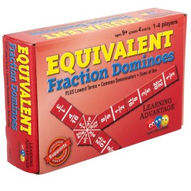 LEARNING ADVANTAGE-4519 Equivalent Fraction Dominoes - Math Games for Kids - Teach Fractions - In-Home Learning