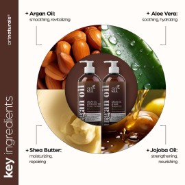 Argan Oil Shampoo and Conditioner Set - Sulfate-Free Formula with Nourishing Moroccan Oil and Keratin -for All Hair, Curly or Straight - Hydrate Repair Defy Frizz for Salon-like Results!16 Fl Oz 2 PK