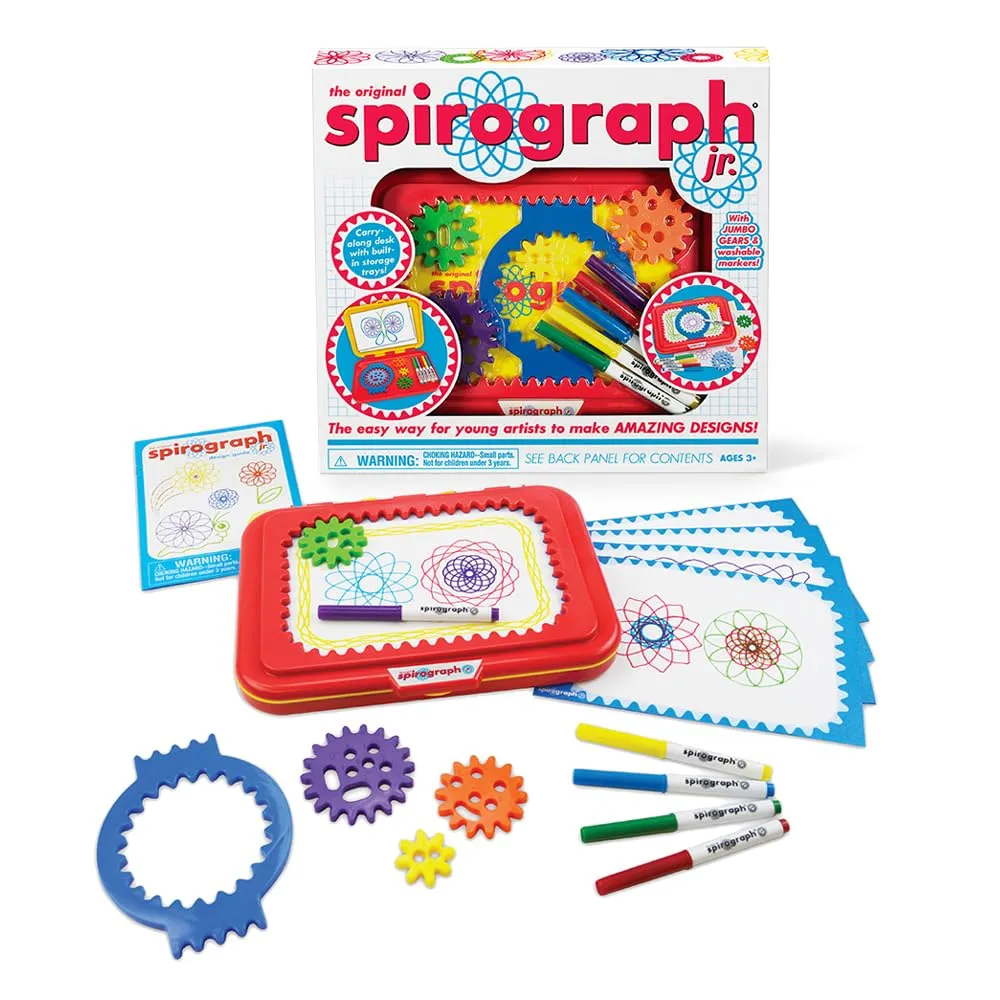 Spirograph Jr. - Jumbo Sized Gears Classic Retro Toy For Spiral Drawing Art Design Toy Kit for Smaller Hands - For Kids Ages 3 and Up Spirograph Jr. - Jumbo Sized Gears Classic Retro Toy For Spiral Drawing Art Design Toy Kit for Smaller Hands - For Kids Ages 3 and Up