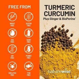 NatureWise Curcumin Turmeric 2250mg - 95% Curcuminoids & BioPerine Black Pepper Extract for Advanced Absorption - Daily Joint and Immune Health Support - Vegan, Non-GMO, 90 Count[30-Day Supply]