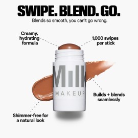 Milk Makeup Matte Bronzer - Buildable Cream Bronzer Stick with Mango Butter + Apricot Oil - Hydrating, Multi-Use Formula for a Sunkissed Glow - Baked, 0.19 oz