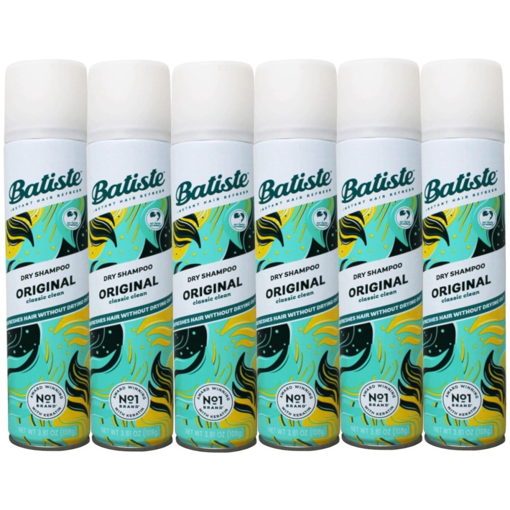 Batiste Dry Shampoo, Original, Classic Clean, 3.81 oz (Pack of 6)