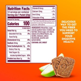 Metamucil, Fiber Thins, Daily Psyllium Husk Fiber Supplement, Supports Digestive Health and Satisfies Hunger, Apple Crisp Flavor, 48 Total Servings (4 Packs of 12) Metamucil, Fiber Thins, Daily Psyllium Husk Fiber Supplement, Supports Digestive Health and Satisfies Hunger, Apple Crisp Flavor, 48 Total Servings (4 Packs of 12)