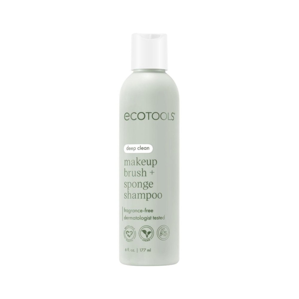 EcoTools Cleanser Shampoo for Makeup Brush/Sponge/Puffs, Remove Makeup & Impurities, Fragrance-Free, No Harsh Chemicals, Vegan & Cruelty-Free, 6 fl.oz./177 ml, 1 Count EcoTools Cleanser Shampoo for Makeup Brush/Sponge/Puffs, Remove Makeup & Impurities, Fragrance-Free, No Harsh Chemicals, Vegan & Cruelty-Free, 6 fl.oz./177 ml, 1 Count