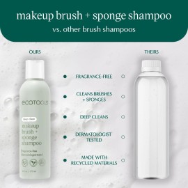 EcoTools Cleanser Shampoo for Makeup Brush/Sponge/Puffs, Remove Makeup & Impurities, Fragrance-Free, No Harsh Chemicals, Vegan & Cruelty-Free, 6 fl.oz./177 ml, 1 Count EcoTools Cleanser Shampoo for Makeup Brush/Sponge/Puffs, Remove Makeup & Impurities, Fragrance-Free, No Harsh Chemicals, Vegan & Cruelty-Free, 6 fl.oz./177 ml, 1 Count