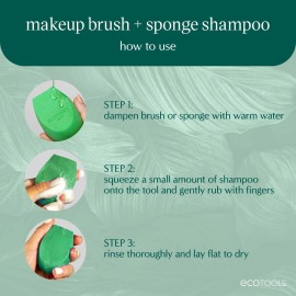 EcoTools Cleanser Shampoo for Makeup Brush/Sponge/Puffs, Remove Makeup & Impurities, Fragrance-Free, No Harsh Chemicals, Vegan & Cruelty-Free, 6 fl.oz./177 ml, 1 Count EcoTools Cleanser Shampoo for Makeup Brush/Sponge/Puffs, Remove Makeup & Impurities, Fragrance-Free, No Harsh Chemicals, Vegan & Cruelty-Free, 6 fl.oz./177 ml, 1 Count