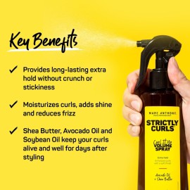 Marc Anthony Curl It Up Volume Boost Spray, Extra Hold, Strictly Curls - Avocado Oil & Shea Butter Enhances with a Soft Finish Paraben-Free, Sulfate-Free, Phthalate-Free