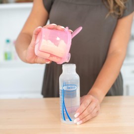 Dr. Brown\'s Baby Formula Dispenser with Snap-On Lid for On-the-Go Feedings,Milk Powder Dispenser for Traveling with Infant,Pink