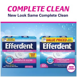 Efferdent Denture Cleanser Tablets, Complete Clean, Tablets, Multicolor, 252 Count Efferdent Denture Cleanser Tablets, Complete Clean, Tablets, Multicolor, 252 Count