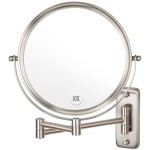 Wall Mounted Makeup Mirror - 10x Magnification 8\'\' Two-Sided Swivel Extendable Bathroom Mirror Nickel Finish