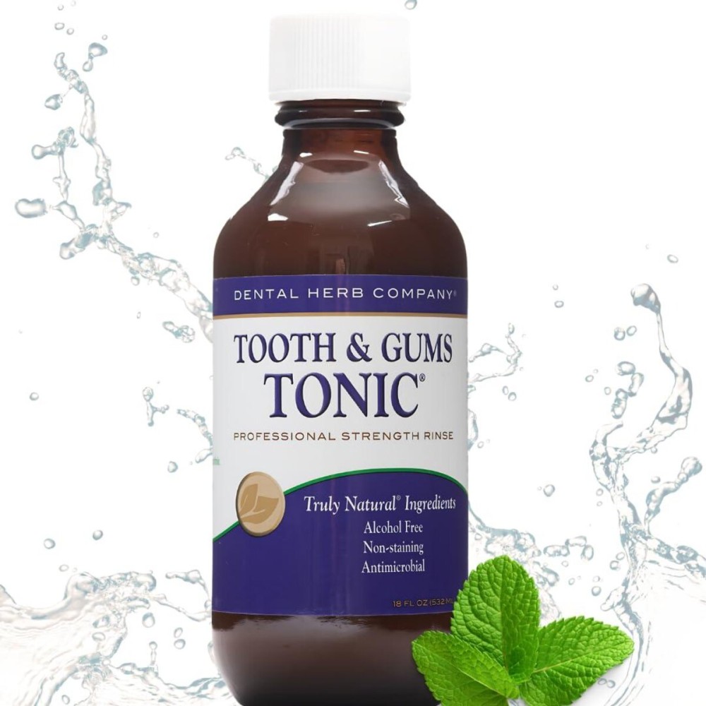 Dental Herb Company Tooth & Gums Tonic Mouthwash - Made with Pure Essential Oils to Relieve Bad Breath, Bleeding and Irritated Gums. (18 Oz) Dental Herb Company Tooth & Gums Tonic Mouthwash - Made with Pure Essential Oils to Relieve Bad Breath, Bleeding and Irritated Gums. (18 Oz)