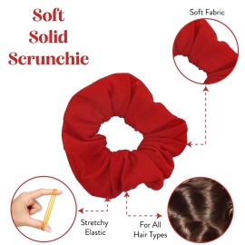 Set of 2 Solid Scrunchies (Red)