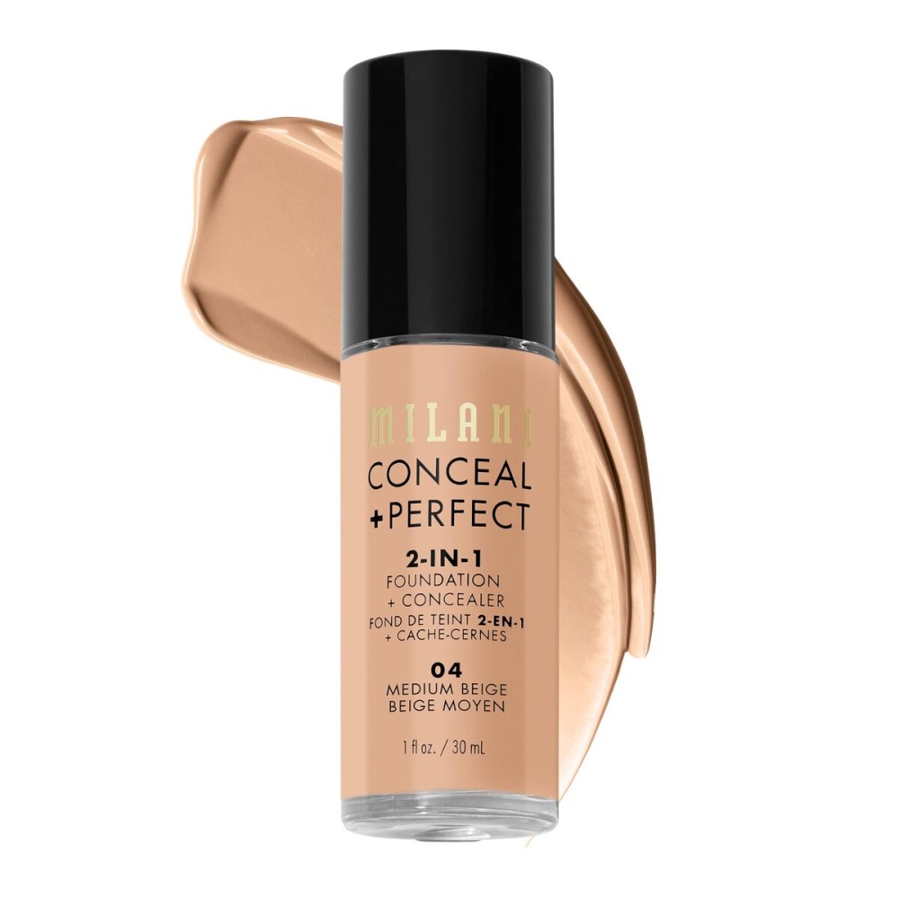 Milani Medium Beige Liquid Foundation Concealer - Flawless Complexion, Cruelty-Free, Covers Blemishes Milani Medium Beige Liquid Foundation Concealer - Flawless Complexion, Cruelty-Free, Covers Blemishes