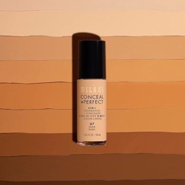 Milani Conceal + Perfect 2-in-1 Foundation + Concealer - Tan (1 Fl. Oz.) Cruelty-Free Liquid Foundation - Cover Under-Eye Circles, Blemishes & Skin Discoloration for a Flawless Complexion