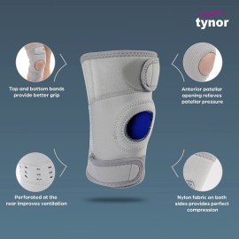 TYNOR Adjustable Knee Braces for Knee Pain Neoprene Compression Knee Patellar Pad Tendon Sleeve Brace Non Slip Knee Support for Men & Women Sprains, Arthritis, Working Out, Running Gym (Grey, XXL) TYNOR Adjustable Knee Braces for Knee Pain Neoprene Compression Knee Patellar Pad Tendon Sleeve Brace Non Slip Knee Support for Men & Women Sprains, Arthritis, Working Out, Running Gym (Grey, XXL)