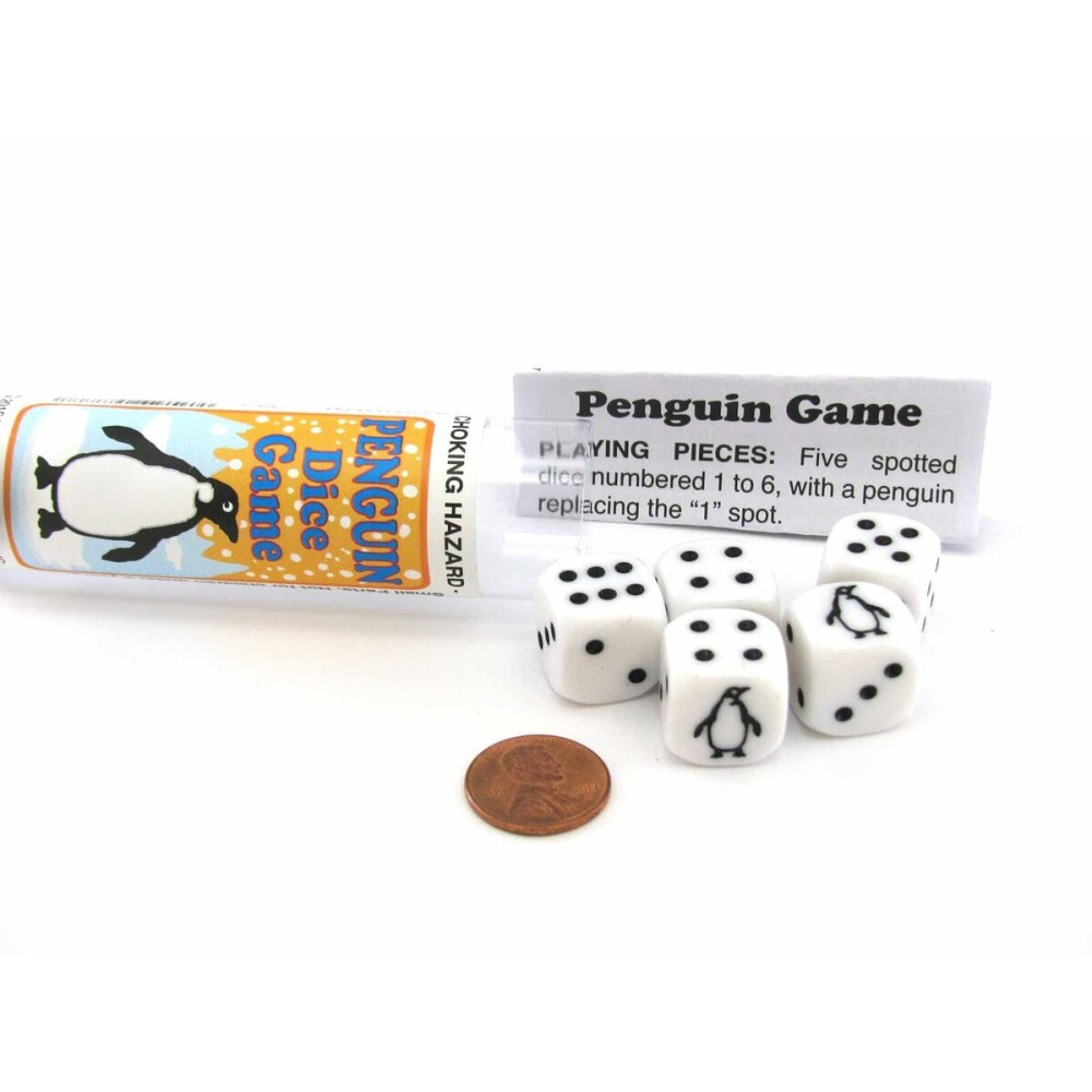 Koplow Games Penguin Dice Game with 5 Dice Travel Tube and Gaming Instructions Koplow Games Penguin Dice Game with 5 Dice Travel Tube and Gaming Instructions