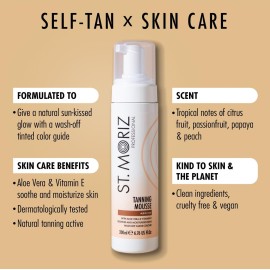 St. Moriz Professional Medium Self Tanner Mousse with Tanning Mitt Bundle - 200ml - Sunless Instant Self Tanning Foam for a Golden, Natural Looking Fake Tan - Moisturizing Aloe Vera & Vitamin E St. Moriz Professional Medium Self Tanner Mousse with Tanning Mitt Bundle - 200ml - Sunless Instant Self Tanning Foam for a Golden, Natural Looking Fake Tan - Moisturizing Aloe Vera & Vitamin E
