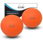Kieba Massage Lacrosse Balls for Myofascial Release, Trigger Point Therapy, Muscle Knots, and Yoga Therapy. Set of 2 Firm Balls (2 Orange)