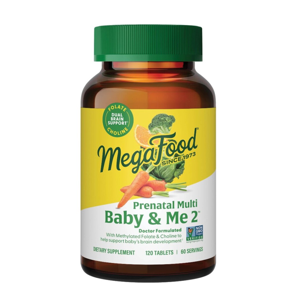 MegaFood Baby & Me 2 Prenatal Multi Vitamins - Prenatal Vitamins for Women with Choline, Methyl Folate & Iron, Vegetarian, Gluten-Free, Pre Natal Multivitamin for Women - 120 Tablets, 60 Servings MegaFood Baby & Me 2 Prenatal Multi Vitamins - Prenatal Vitamins for Women with Choline, Methyl Folate & Iron, Vegetarian, Gluten-Free, Pre Natal Multivitamin for Women - 120 Tablets, 60 Servings