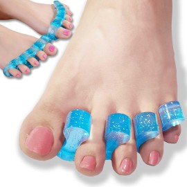 DR. JK- ToePal Gel Toe Separator, 2 Pairs, Toe Spacers, Toe Straightener, Hammer Toe Straightener, Toe Spreader, Toe Stretcher, Toe Corrector for Women and Men, Bunion Corrector, Mother\'s Day Gift