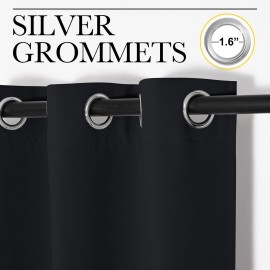 NICETOWN Halloween Pitch Black Solid Thermal Insulated Grommet Blackout Curtains/Drapes for Bedroom Window (2 Panels, 42 inches Wide by 63 inches Long, Black) NICETOWN Halloween Pitch Black Solid Thermal Insulated Grommet Blackout Curtains/Drapes for Bedroom Window (2 Panels, 42 inches Wide by 63 inches Long, Black)