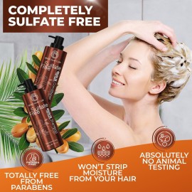 Moroccan Argan Oil Shampoo and Conditioner Set - Sulfate Free, Anti Frizz Hydrating Care for Women - Deep Moisturizing Treatment for Color, Keratin Treated, Curly, Damaged and Dry Hair Moroccan Argan Oil Shampoo and Conditioner Set - Sulfate Free, Anti Frizz Hydrating Care for Women - Deep Moisturizing Treatment for Color, Keratin Treated, Curly, Damaged and Dry Hair