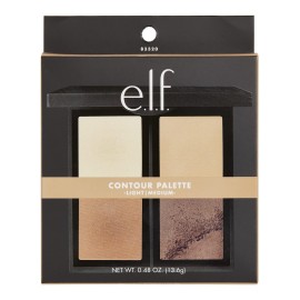 e.l.f. Contour Palette, 4 Shades, Customizable, Easy to Apply, Sculpts, Shades, Brightens, Light/Medium, Infused with Vitamin E, All-Day Wear, 0.56 Oz