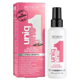 REVLON PROFESSIONAL UniqOne Hair Treatment, Moisturizing Leave-In Product, Repair For Dry and Damaged Hair, Promotes Healthy Hair, Lotus Flower Fragrance, 5.1 Fl Oz (Pack of 1) REVLON PROFESSIONAL UniqOne Hair Treatment, Moisturizing Leave-In Product, Repair For Dry and Damaged Hair, Promotes Healthy Hair, Lotus Flower Fragrance, 5.1 Fl Oz (Pack of 1)