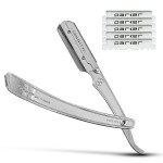 Parker SRX 100% Stainless Steel Straight Edge Professional Barber Razor & 5 Parker Premium Half Blades