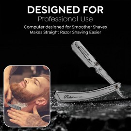 Parker SRX 100% Stainless Steel Straight Edge Professional Barber Razor & 5 Parker Premium Half Blades Parker SRX 100% Stainless Steel Straight Edge Professional Barber Razor & 5 Parker Premium Half Blades