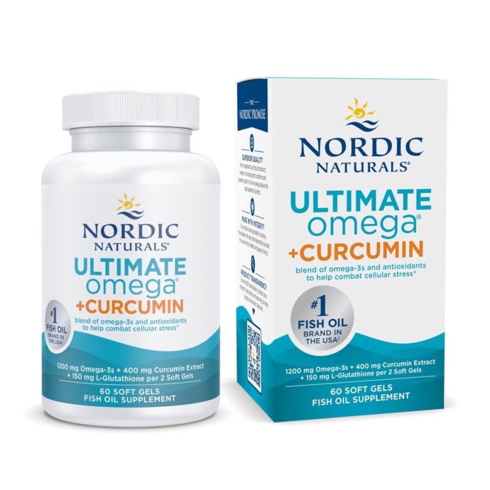 Nordic Naturals Omega Curcumin, Lemon - 60 Soft Gels - 1200 mg Omega-3 + 400 mg Optimized Curcumin - Combats Cellular Stress - Non-GMO - 30 Servings Nordic Naturals Omega Curcumin, Lemon - 60 Soft Gels - 1200 mg Omega-3 + 400 mg Optimized Curcumin - Combats Cellular Stress - Non-GMO - 30 Servings