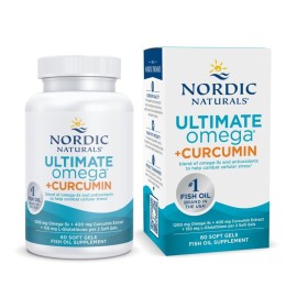 Nordic Naturals Omega Curcumin, Lemon - 60 Soft Gels - 1200 mg Omega-3 + 400 mg Optimized Curcumin - Combats Cellular Stress - Non-GMO - 30 Servings