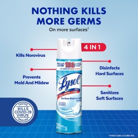 Lysol Disinfectant Spray, Household Essential Cleaning Supplies, Multi-Purpose Room Spray, Antibacterial Sanitizer Spray, Upholstery Deodorizer, Home and Bathroom, Crisp Linen,19 Fl Oz (Pack of 2) Lysol Disinfectant Spray, Household Essential Cleaning Supplies, Multi-Purpose Room Spray, Antibacterial Sanitizer Spray, Upholstery Deodorizer, Home and Bathroom, Crisp Linen,19 Fl Oz (Pack of 2)