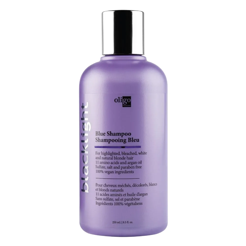 OLIGO PROFESSIONNEL - Blacklight Blue Shampoo - Sulfate-Free Blue Shampoo for Blonde and Color Hair - Revive Treated Hair - Refreshes Faded Highlights - 11 Amino Acids and Moisturizing Formula - 8.5oz OLIGO PROFESSIONNEL - Blacklight Blue Shampoo - Sulfate-Free Blue Shampoo for Blonde and Color Hair - Revive Treated Hair - Refreshes Faded Highlights - 11 Amino Acids and Moisturizing Formula - 8.5oz