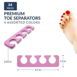 Toe Separators Set - 24 Pieces Premium Pedicure Tool Kit Super Soft & Durable Two Tone ZMOI Toe Separators Set - 24 Pieces Premium Pedicure Tool Kit Super Soft & Durable Two Tone ZMOI