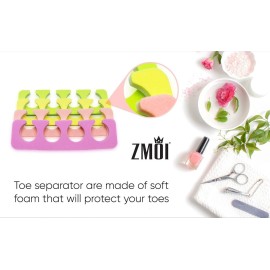 Toe Separators Set - 24 Pieces Premium Pedicure Tool Kit Super Soft & Durable Two Tone ZMOI Toe Separators Set - 24 Pieces Premium Pedicure Tool Kit Super Soft & Durable Two Tone ZMOI