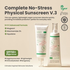 AXIS-Y Complete No-Stress Physical Sunscreen V3 - SPF 50 Mineral Sunscreen with 2% Niacinamide, Zinc Oxide Sunblock for Broad Spectrum Sun Care - Vegan Korean Skin Care -1.69 fl. oz.