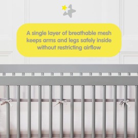 BreathableBaby Breathable Mesh Liner for Full-Size Cribs, Classic 3mm Mesh, Safari Fun Too (Size 4FS Covers 3 or 4 Sides)