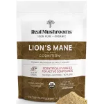 Real Mushrooms Lions Mane Powder - Organic Mushroom Extract for Cognitive Function Immune Support Brain Supplements Memory and Focus Vegan Supplement, 60 Servings