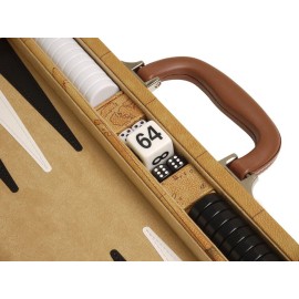 New! - 15-inch Luxurious Map Backgammon Set - Brown Board