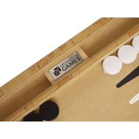 New! - 15-inch Luxurious Map Backgammon Set - Brown Board