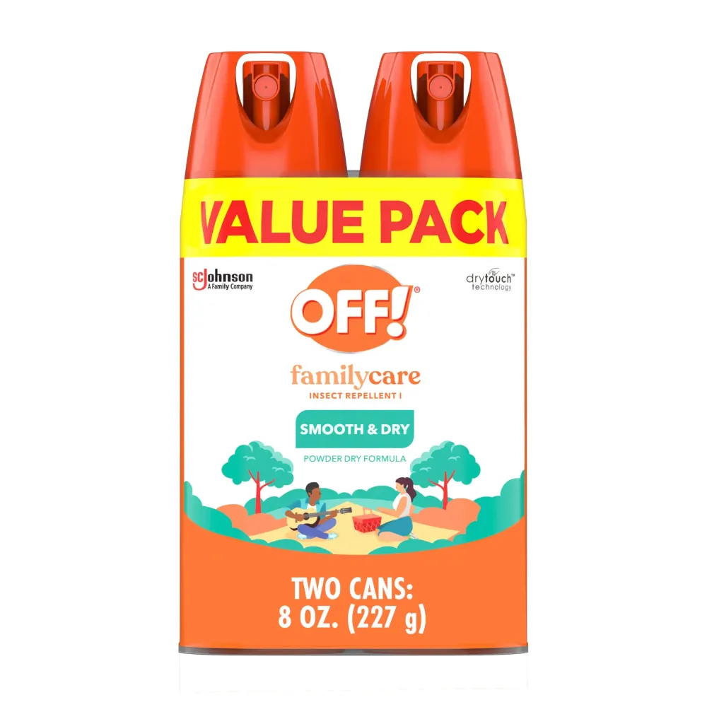 OFF! Family Care Insect & Mosquito Repellent, Bug Spray Containing 15% DEET, Protects Against Mosquitoes, 4 Oz, 2 Count OFF! Family Care Insect & Mosquito Repellent, Bug Spray Containing 15% DEET, Protects Against Mosquitoes, 4 Oz, 2 Count