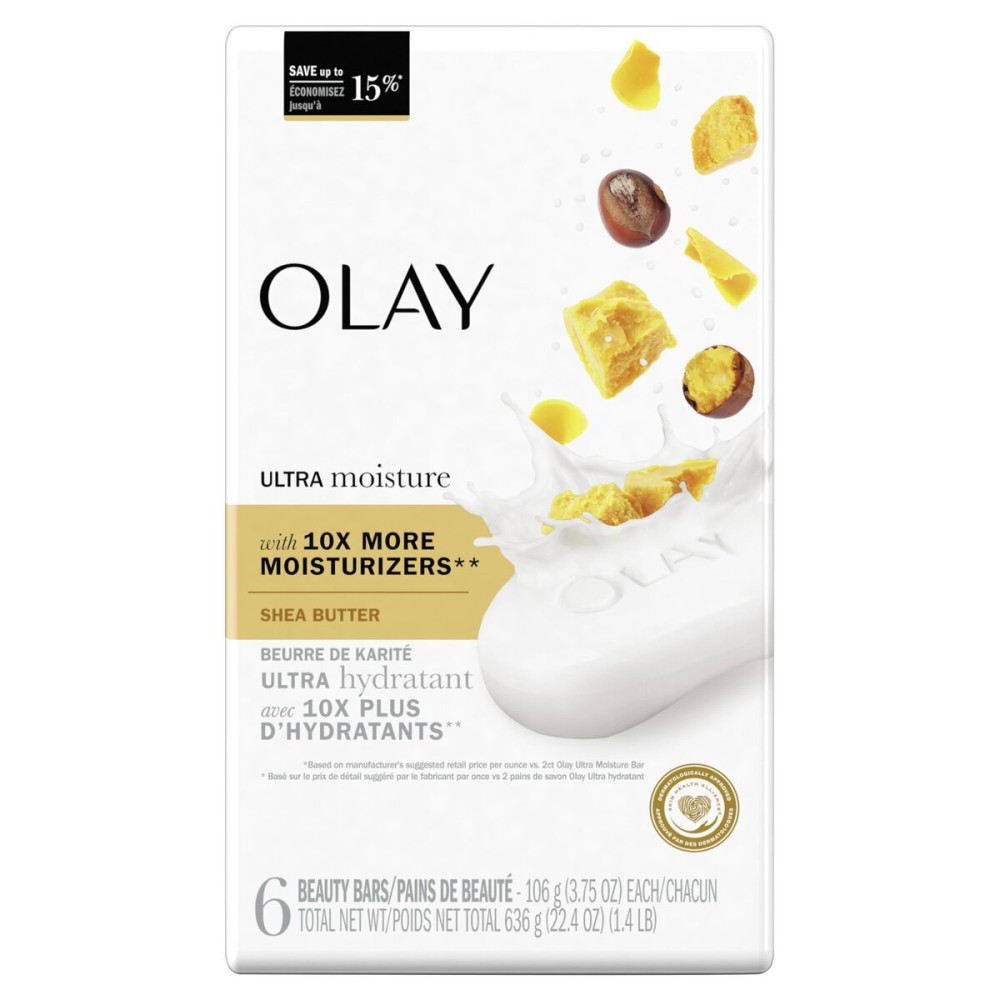 Olay Moisture Outlast Ultra Moisture Shea Butter Beauty Bar with Vitamin B3 Complex, 3.75 oz, (Pack of 6) Olay Moisture Outlast Ultra Moisture Shea Butter Beauty Bar with Vitamin B3 Complex, 3.75 oz, (Pack of 6)