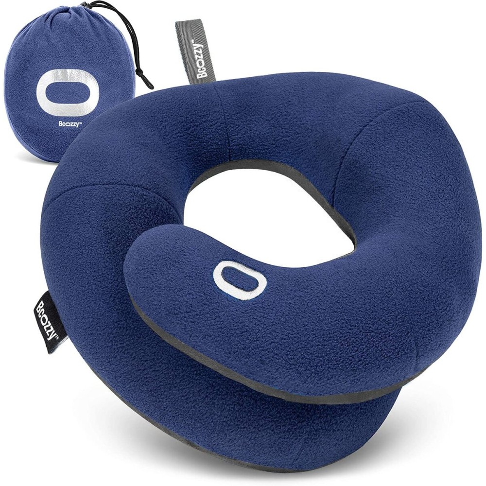 BCOZZY Travel Neck Pillow for Airplane - Patented Double Support for Head, Neck, and Chin. Best for Long Flights, Plane Sleeping, and Car Rides. Adjustable Size. Fully Washable. Carry Bag. Large, Navy BCOZZY Travel Neck Pillow for Airplane - Patented Double Support for Head, Neck, and Chin. Best for Long Flights, Plane Sleeping, and Car Rides. Adjustable Size. Fully Washable. Carry Bag. Large, Navy