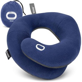 BCOZZY Travel Neck Pillow for Airplane - Patented Double Support for Head, Neck, and Chin. Best for Long Flights, Plane Sleeping, and Car Rides. Adjustable Size. Fully Washable. Carry Bag. Large, Navy BCOZZY Travel Neck Pillow for Airplane - Patented Double Support for Head, Neck, and Chin. Best for Long Flights, Plane Sleeping, and Car Rides. Adjustable Size. Fully Washable. Carry Bag. Large, Navy