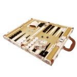 New! - 15-inch Luxurious Map Backgammon Set - White Board