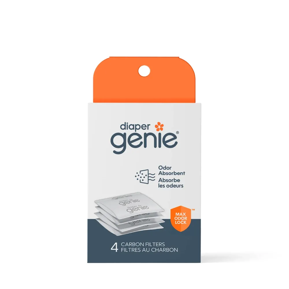 Diaper Genie Carbon Filter (4-Pack) | Diaper Pail Odor Eliminator & Deodorizer | Compatible with the Diaper Genie Complete and Expressions Pail Diaper Genie Carbon Filter (4-Pack) | Diaper Pail Odor Eliminator & Deodorizer | Compatible with the Diaper Genie Complete and Expressions Pail