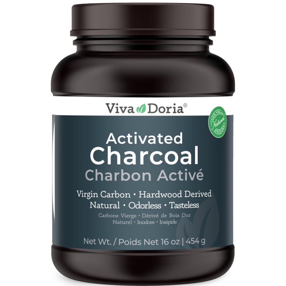 Viva Doria Virgin Activated Charcoal Powder, Hardwood Derived, Food Grade, 16 Oz (1 Pound)