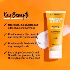 Marc Anthony Nourishing Curl Cream, Coconut Oil & Shea Butter - Anti-Frizz Biotin Detangling Cream to Enhance Curls, Defrizz, Hydrate & Adds Shine - Color Safe & Sulfate Free Styling Product Marc Anthony Nourishing Curl Cream, Coconut Oil & Shea Butter - Anti-Frizz Biotin Detangling Cream to Enhance Curls, Defrizz, Hydrate & Adds Shine - Color Safe & Sulfate Free Styling Product